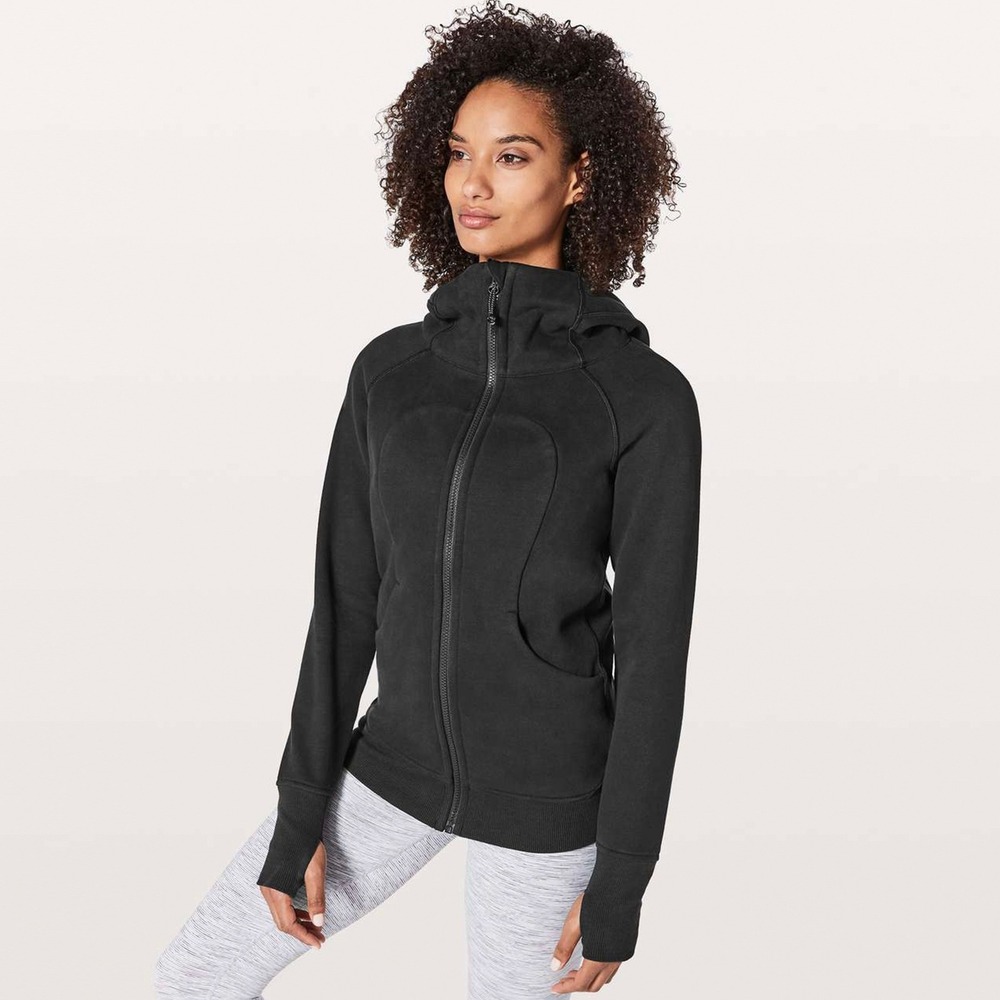 LULULEMON Scuba Hoodie Classic Cotton Fleece Black Size 6